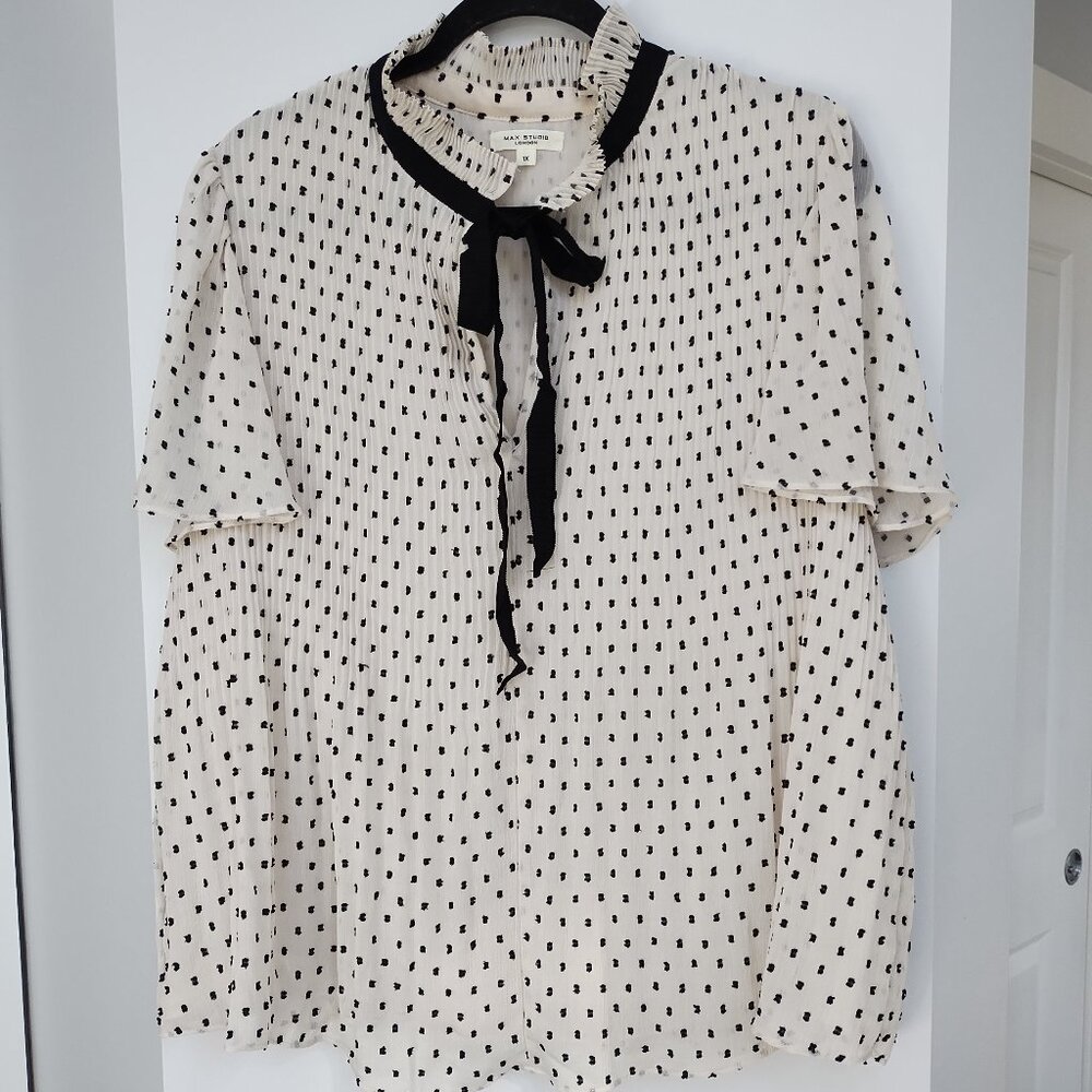 Ladies flowy polka dot Max Studio blouse
